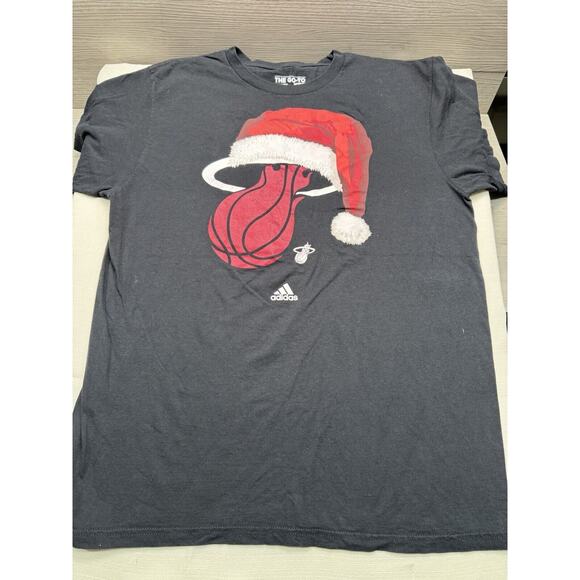 Miami Heat Santa Christmas T-shirt. Size large Adidas - Picture 1 of 2